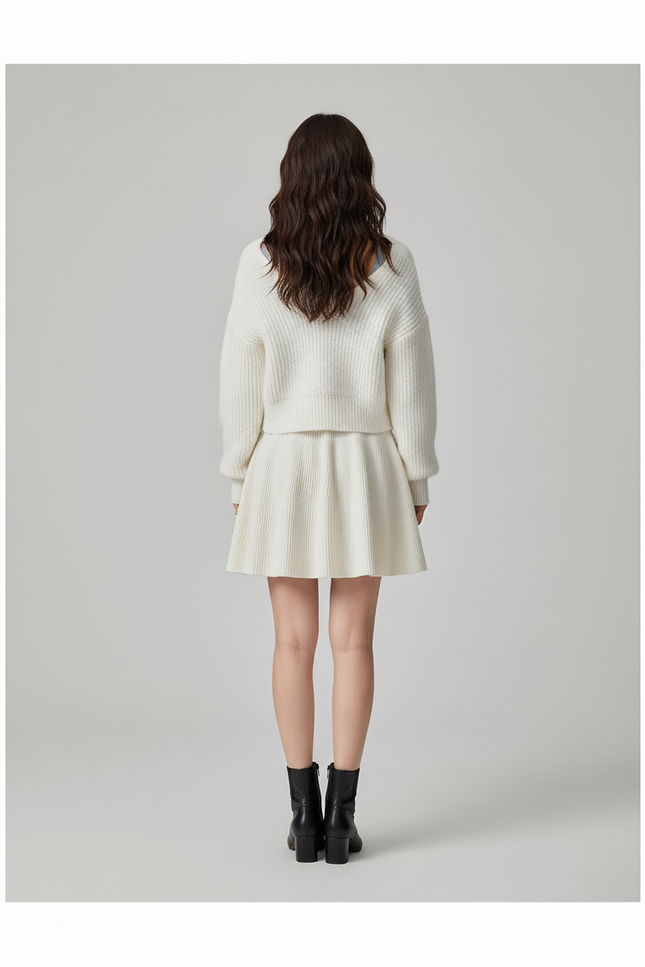 Jupe Patineuse Blanche Taille Haute