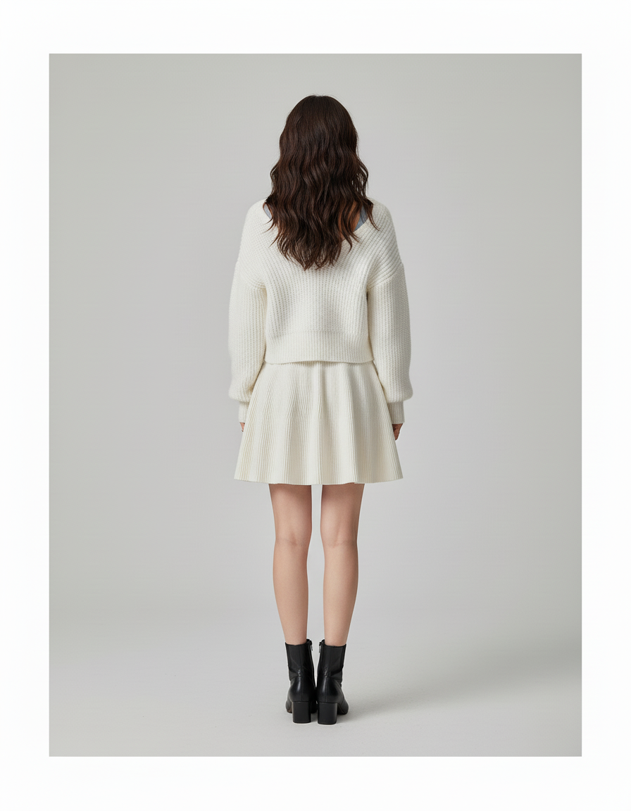 Jupe Patineuse Blanche Taille Haute