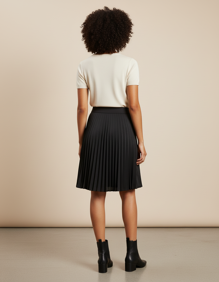 Jupe Patineuse Mi Longue Noire