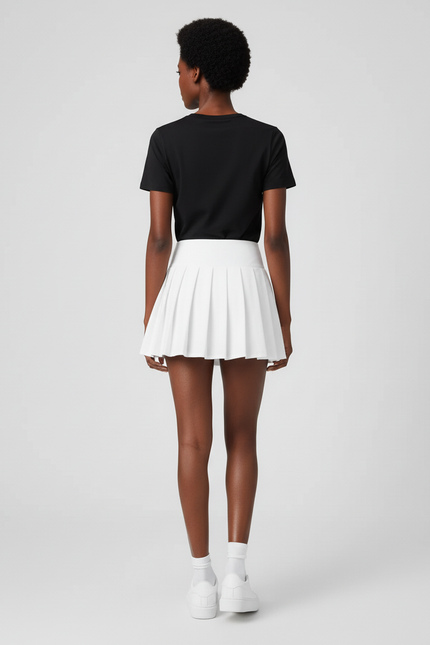 Jupe Patineuse Blanche Plissée Sport
