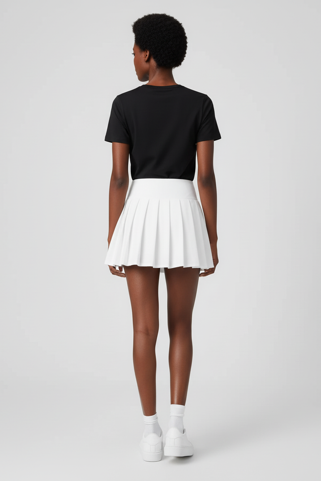 Jupe Patineuse Blanche Plissée Sport