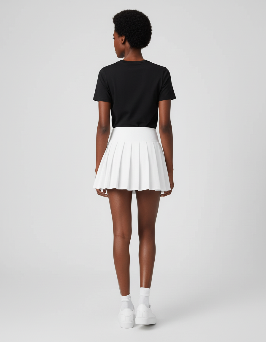 Jupe Patineuse Blanche Plissée Sport