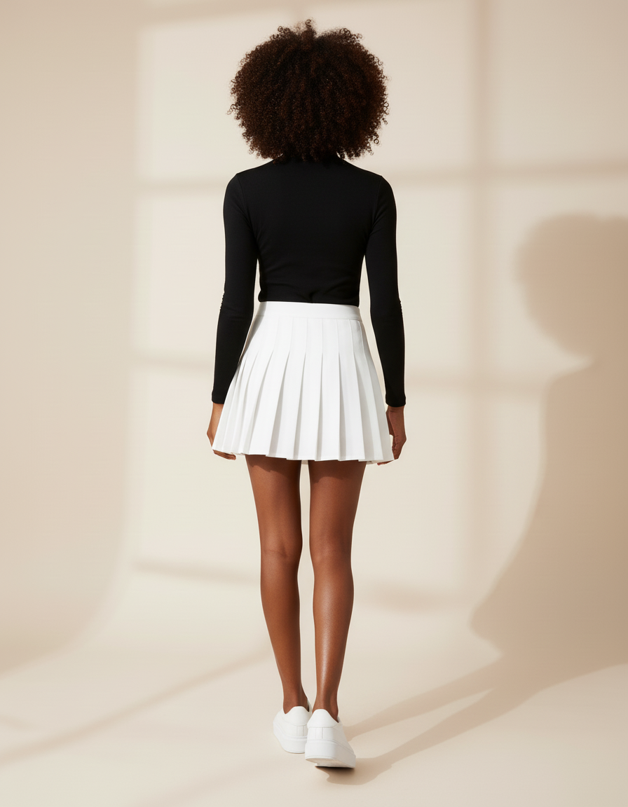 Jupe Patineuse Blanche Plissée Chic Lumineuse