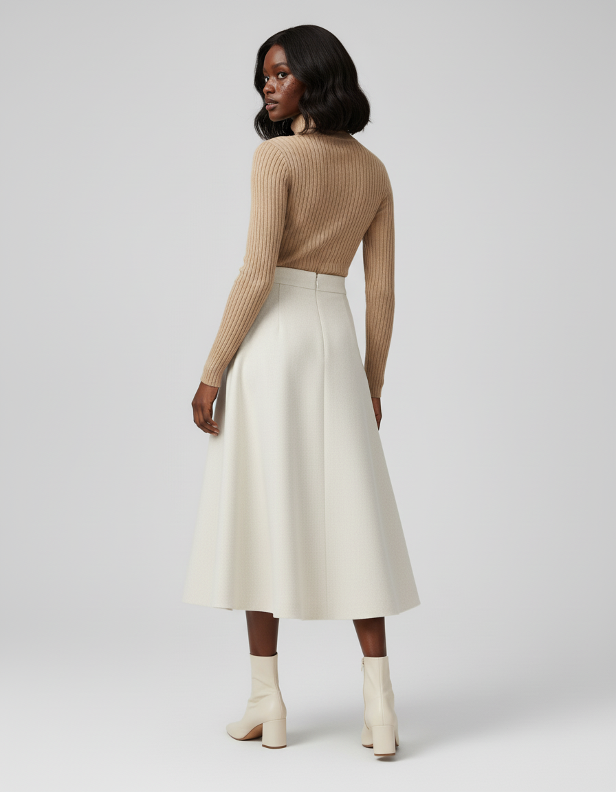 Jupe Patineuse Longue Blanche