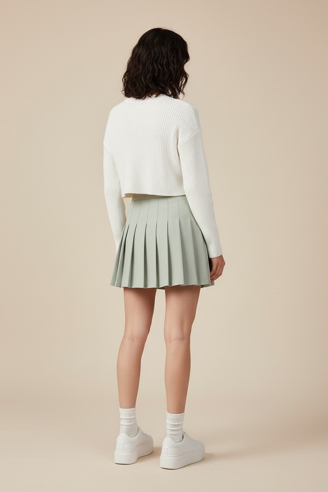 Jupe Patineuse Plissée Mini Chic