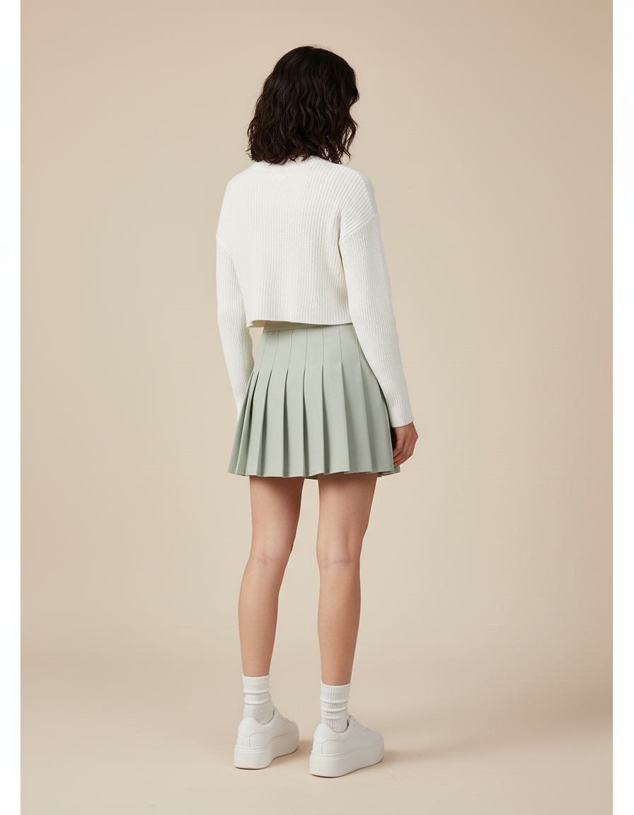 Jupe Patineuse Plissée Mini Chic
