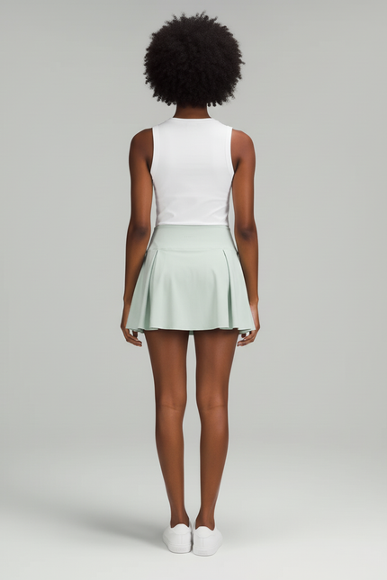 Jupe Patineuse Plissée Menthe Fluide