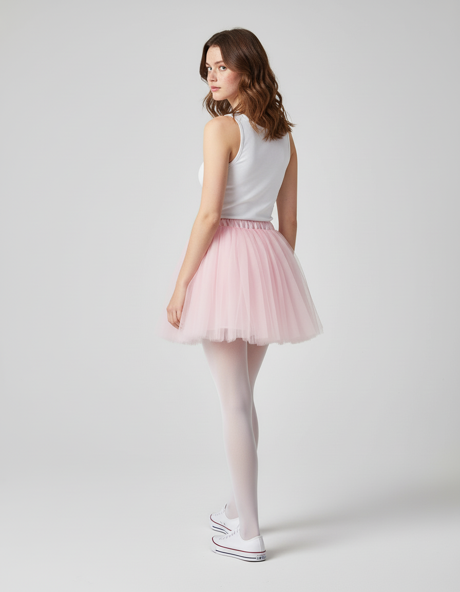 Jupe Patineuse Rose Tulle Chic