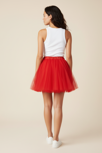 Jupe Patineuse Rouge Femme