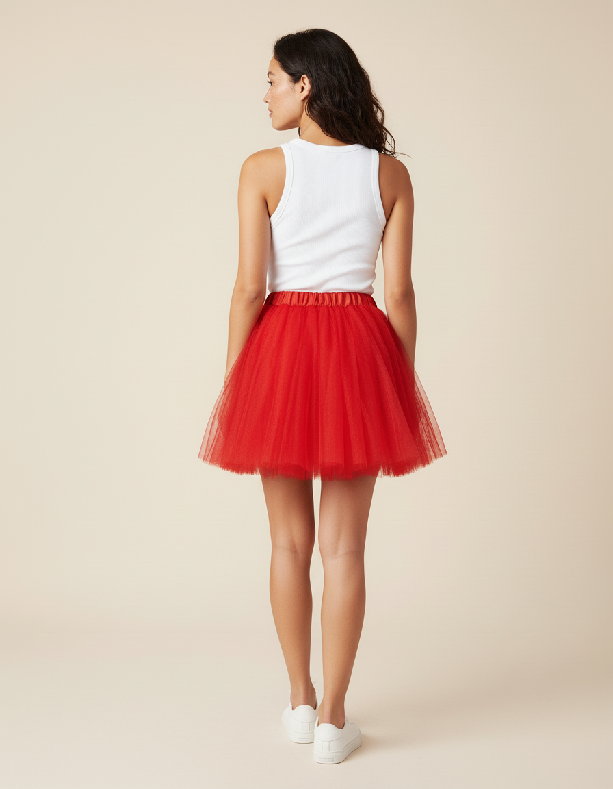 Jupe Patineuse Rouge Femme