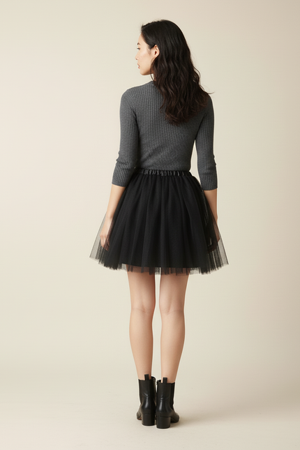 Jupe Patineuse Noire Tulle Chic