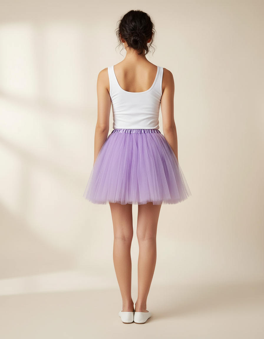 Jupe Patineuse Lilas Tulle Vaporeuse