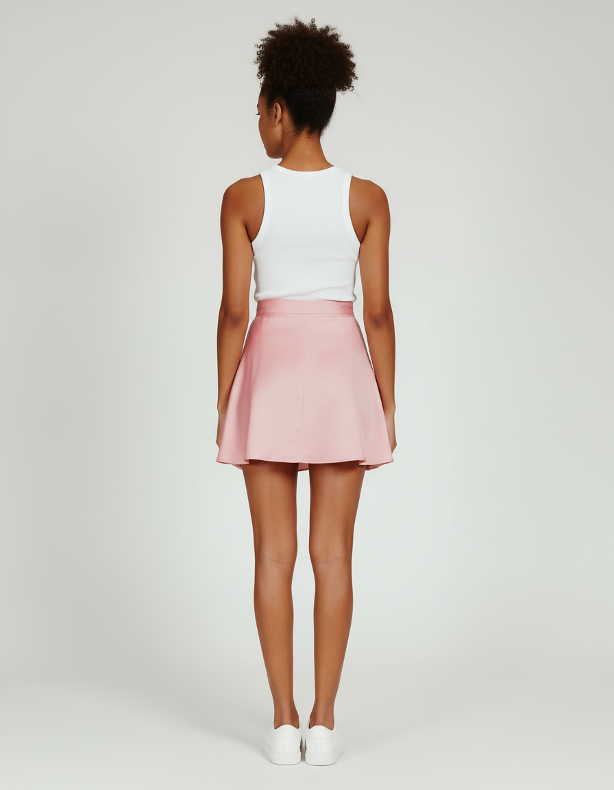 Jupe Patineuse Rose Wrap Fluide