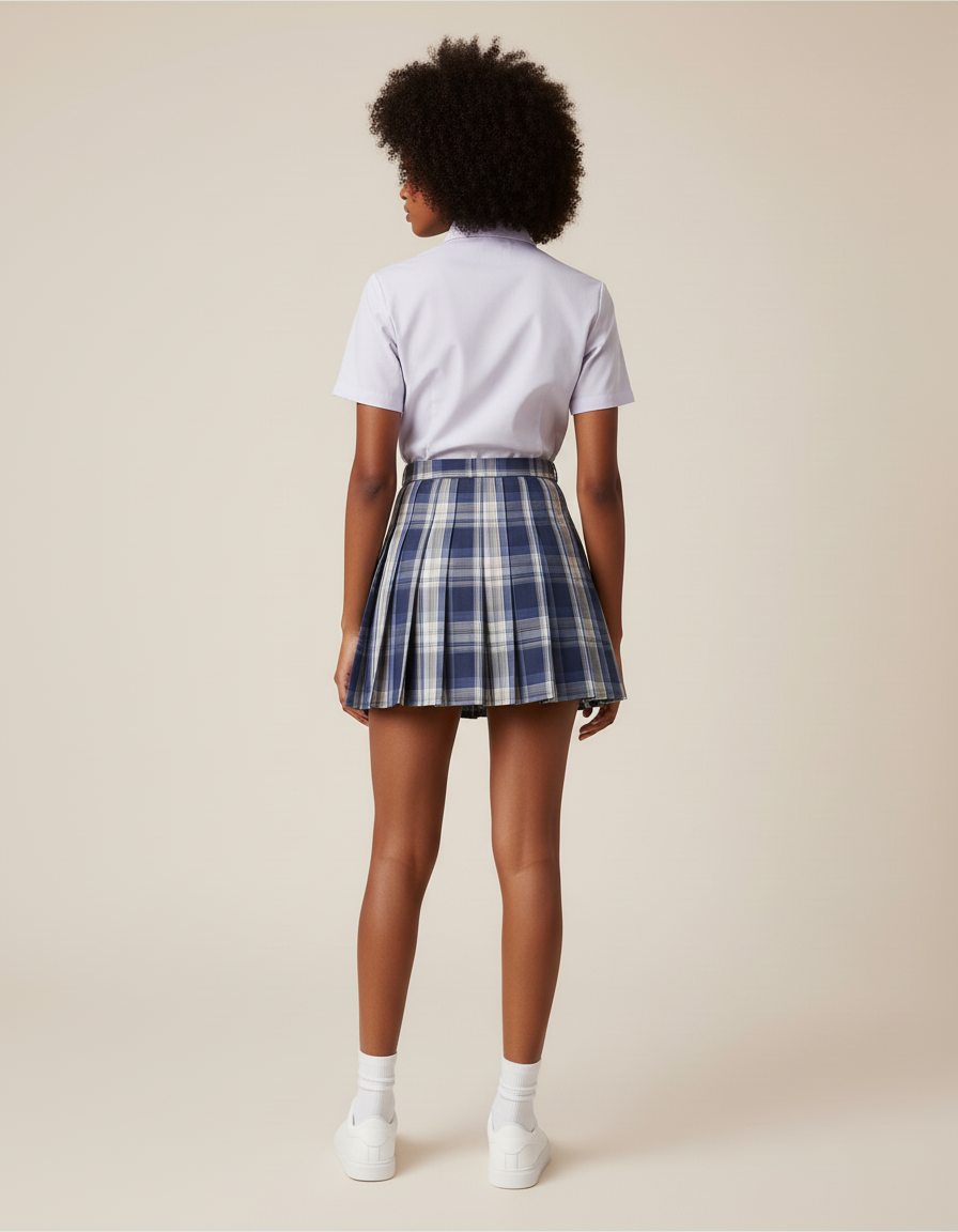 Jupe Patineuse Plissée Carreaux Preppy