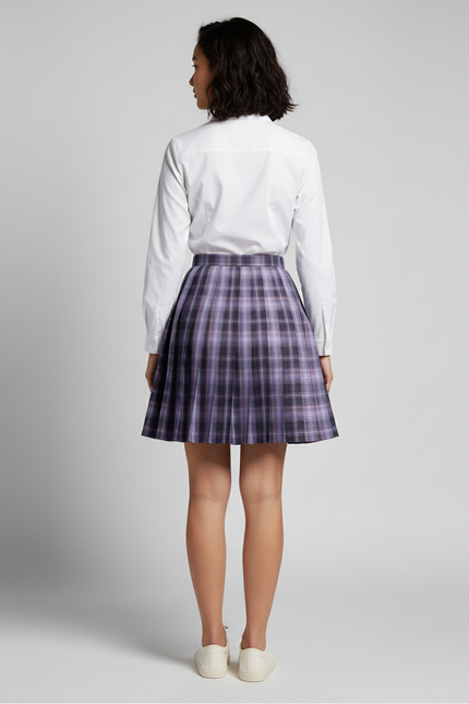 Jupe Patineuse Carreaux Violet Preppy