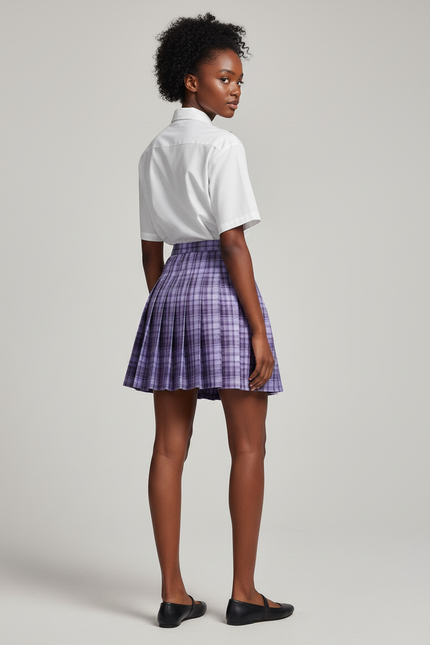 Jupe Patineuse Violette Écossaise Preppy