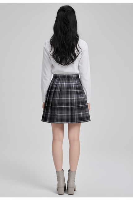 Jupe Patineuse Plissée Carreaux