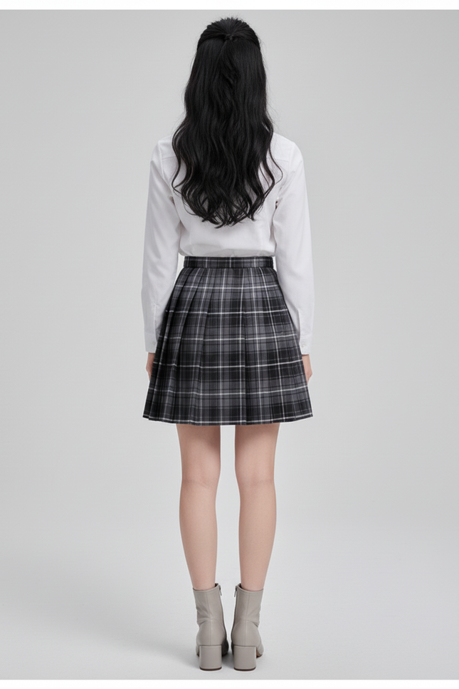 Jupe Patineuse Plissée Carreaux
