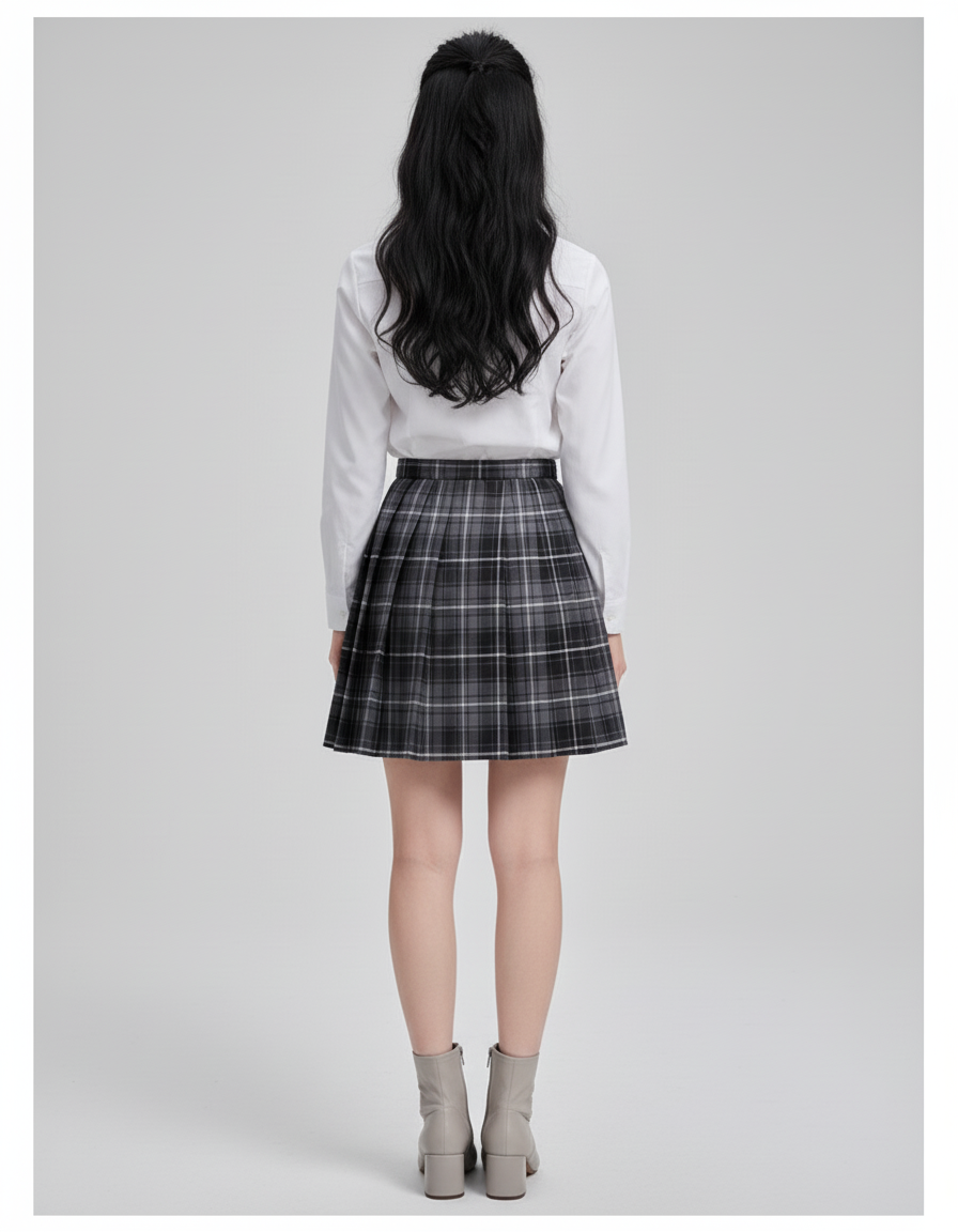 Jupe Patineuse Plissée Carreaux