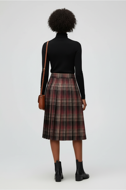 Jupe Patineuse Plissée Écossaise