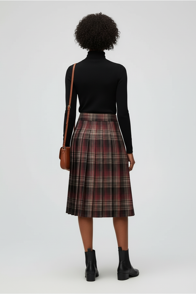 Jupe Patineuse Plissée Écossaise