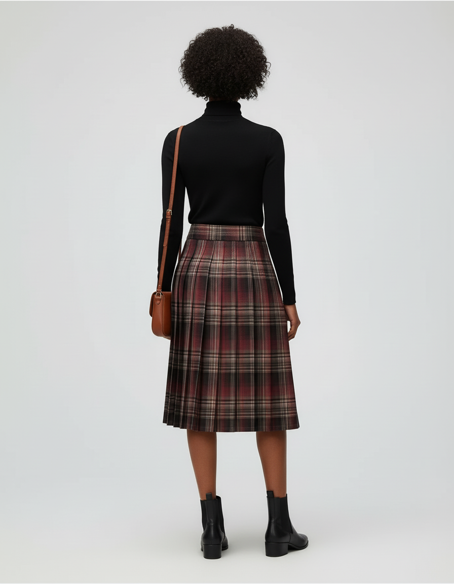 Jupe Patineuse Plissée Écossaise