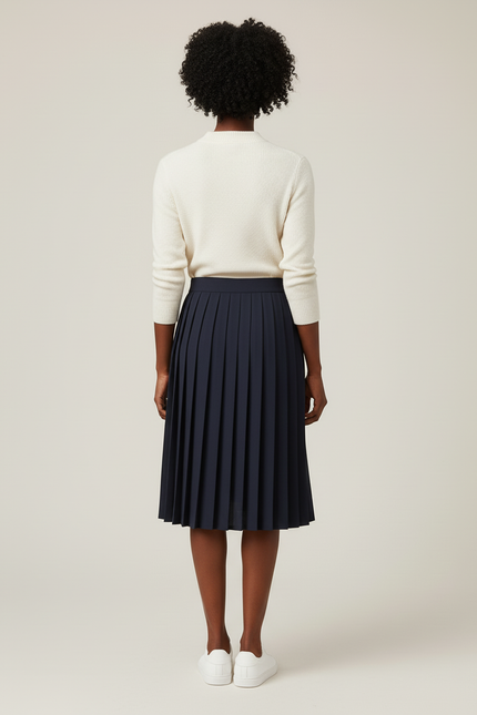 Jupe Patineuse Bleue Marine Plissée Chic Élégante