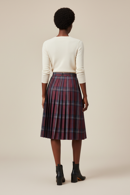Jupe Patineuse Plissée Écossaise Chic