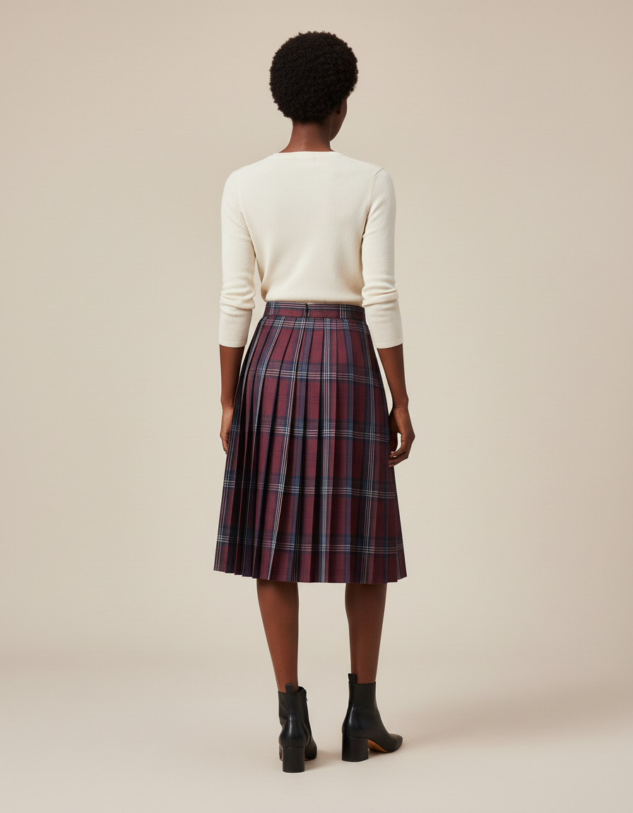 Jupe Patineuse Plissée Écossaise Chic