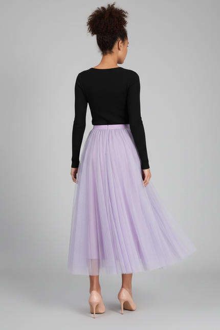 Jupe Patineuse Tulle Lavande Élégante