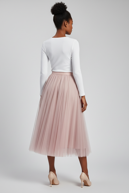 Jupe Patineuse Rose Tulle Élégante