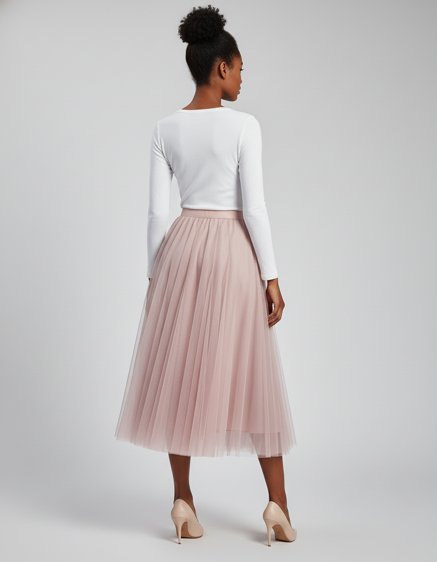 Jupe Patineuse Rose Tulle Élégante