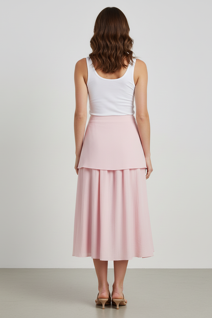 Jupe Patineuse Rose Plissée Élégante