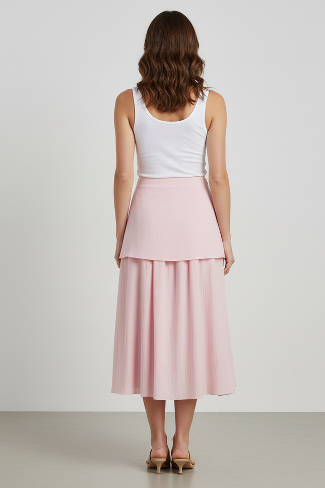 Jupe Patineuse Rose Plissée Élégante