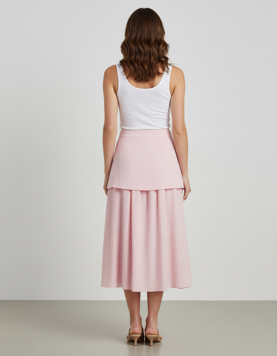 Jupe Patineuse Rose Plissée Élégante