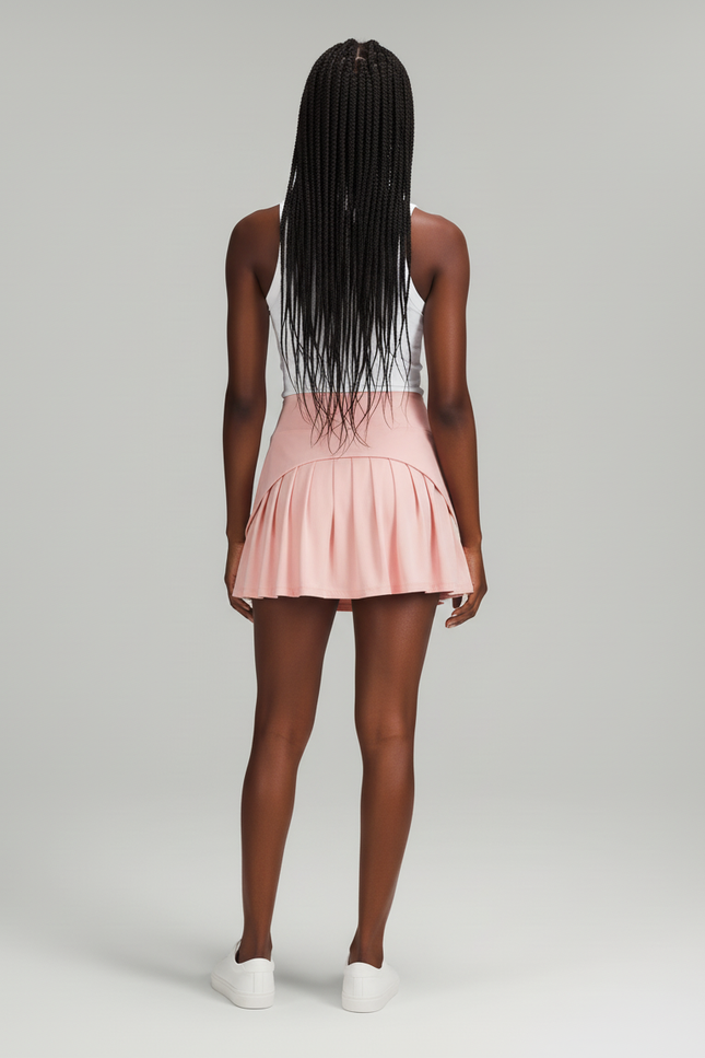 Jupe Patineuse Rose Plissée