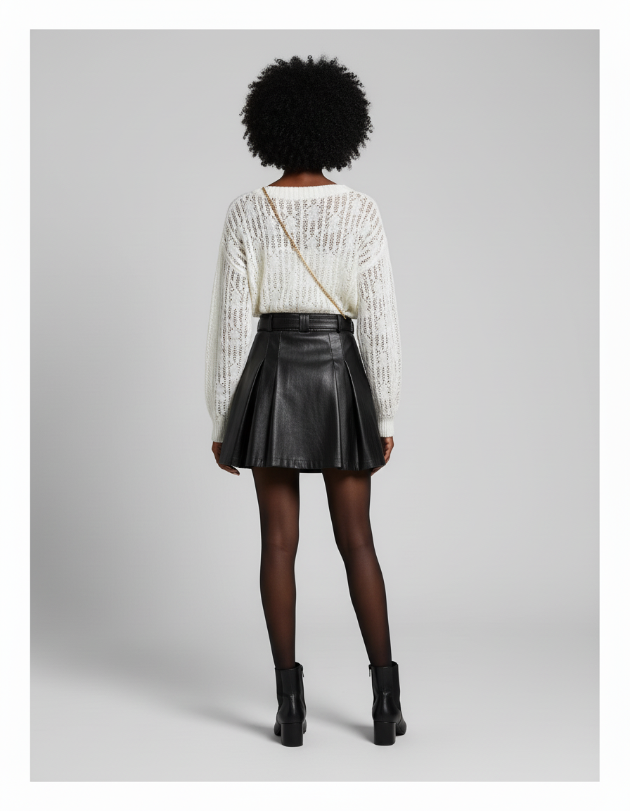 Jupe Cuir Noir Patineuse