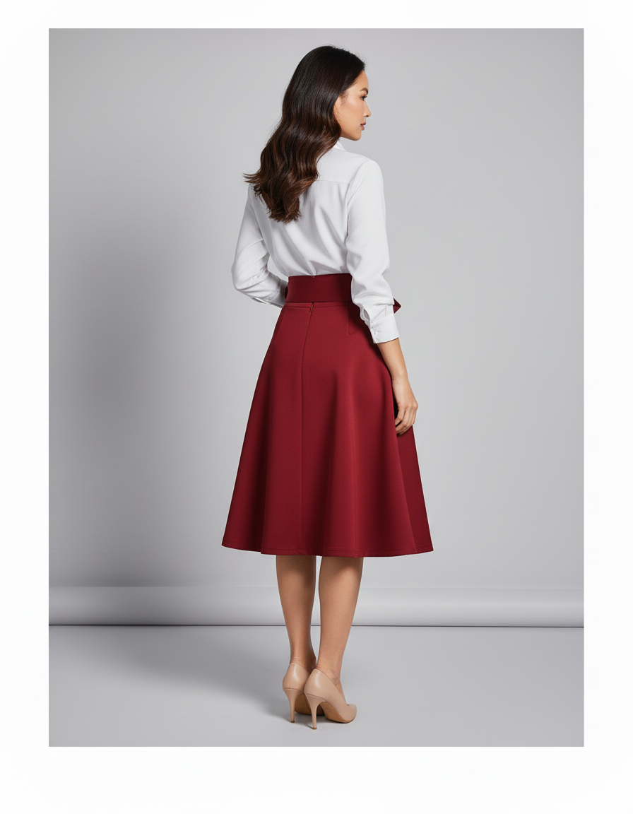 Jupe Patineuse Rouge Bordeaux