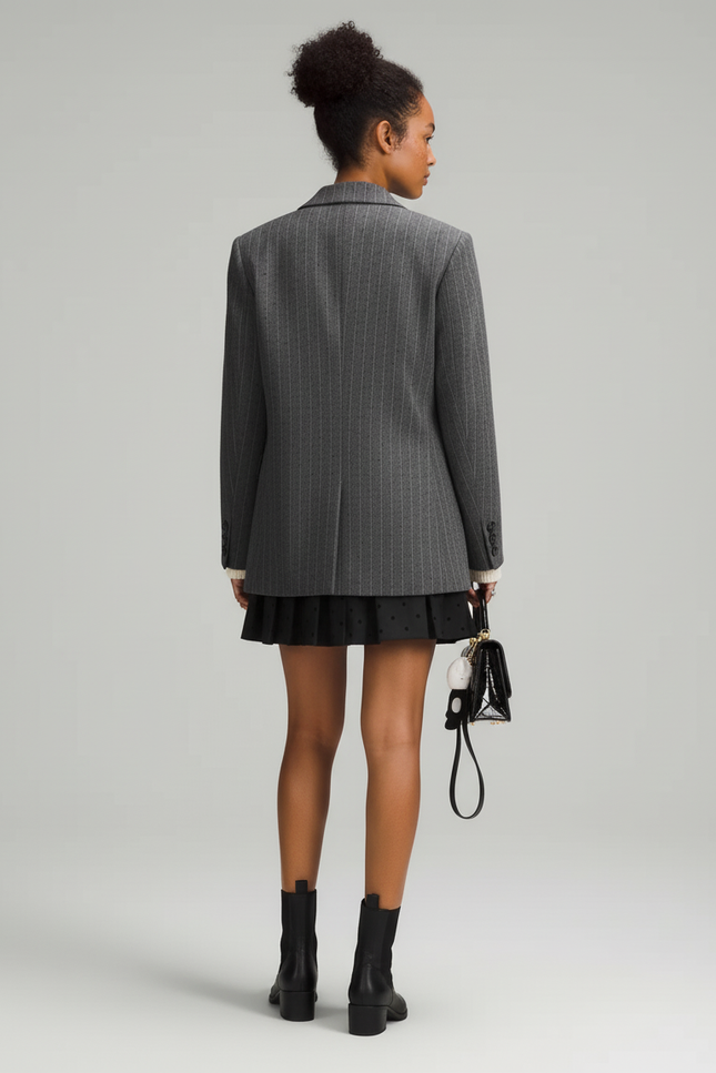 Jupe Patineuse Noire À Pois Plissée