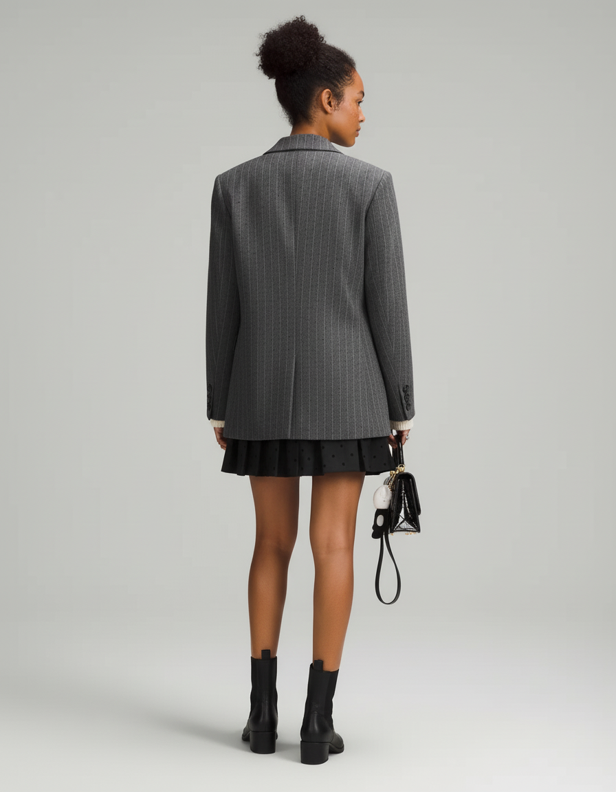 Jupe Patineuse Noire À Pois Plissée