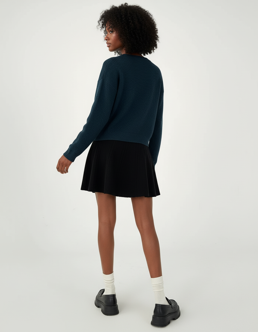 Mini Jupe Patineuse Taille Haute