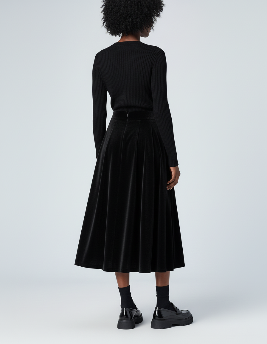 Jupe Patineuse En Velours