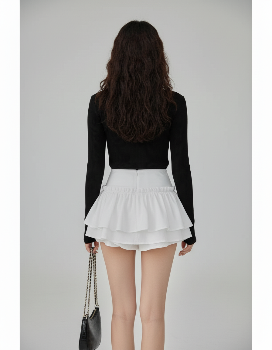 Jupe Patineuse Blanche Volumineuse Chic