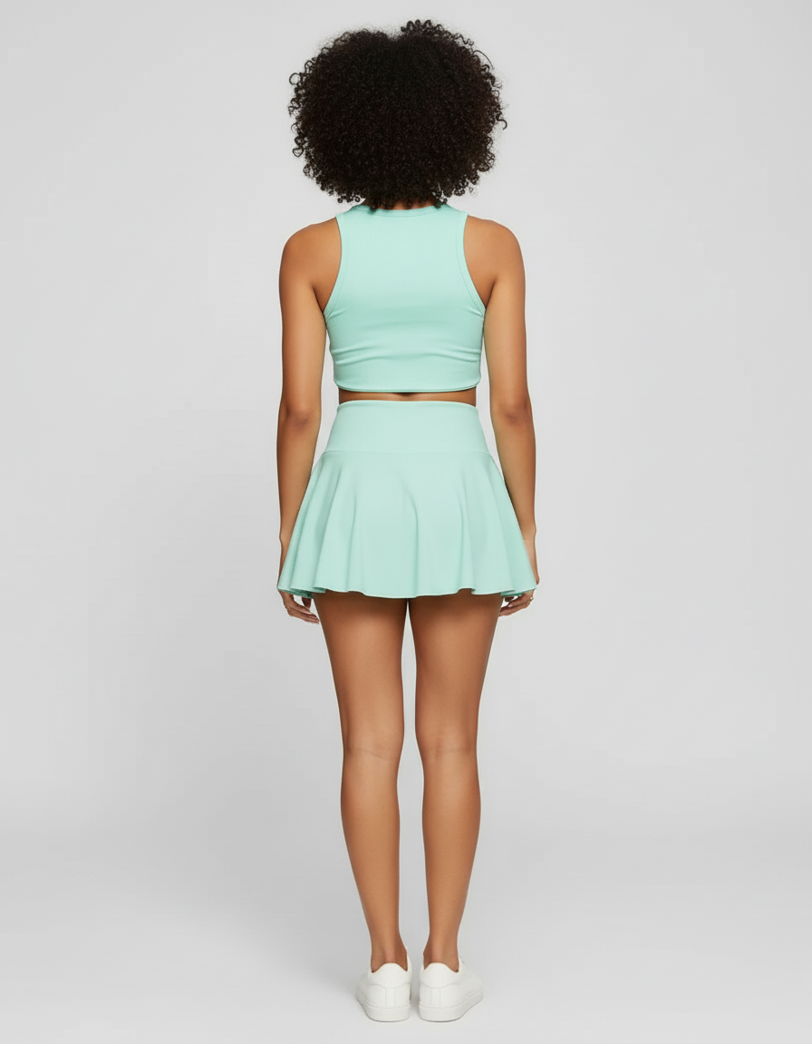 Ensemble Crop Top Jupe Patineuse