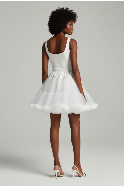 Jupe Patineuse Blanche Moelleuse Élégante