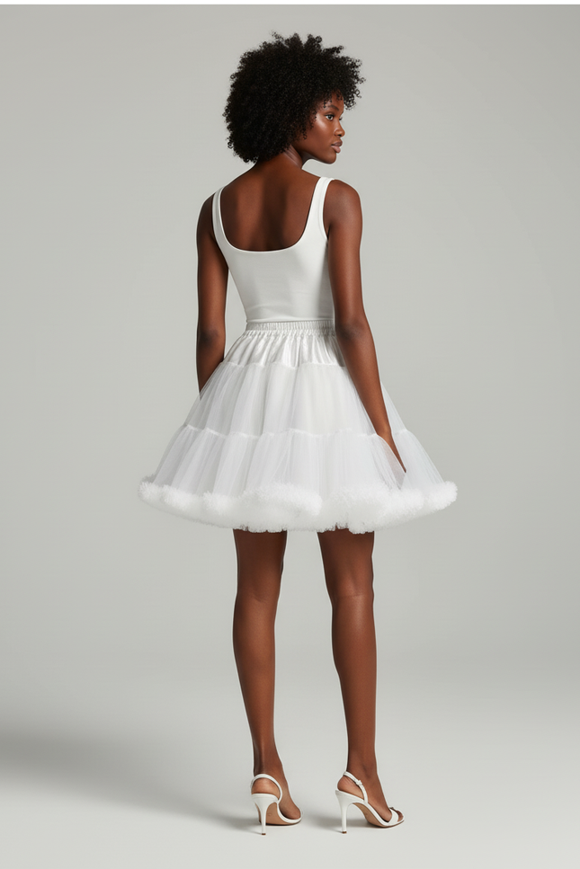 Jupe Patineuse Blanche Moelleuse Élégante