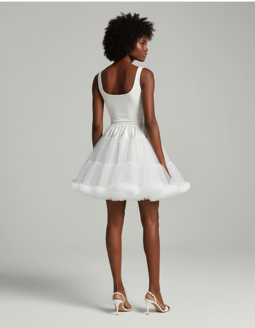 Jupe Patineuse Blanche Moelleuse Élégante