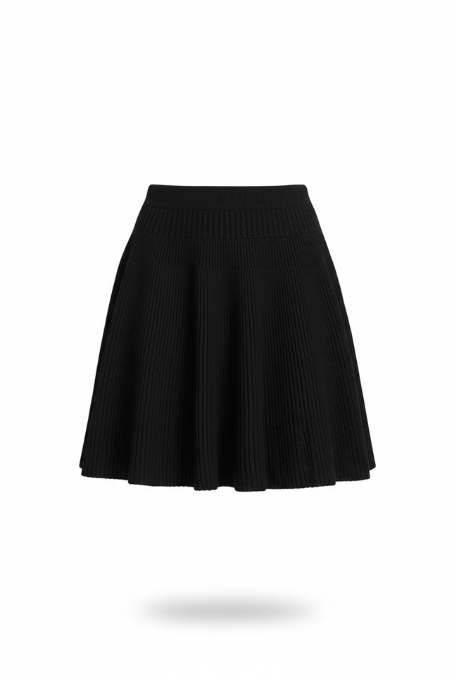 Jupe Patineuse Noire Taille Haute