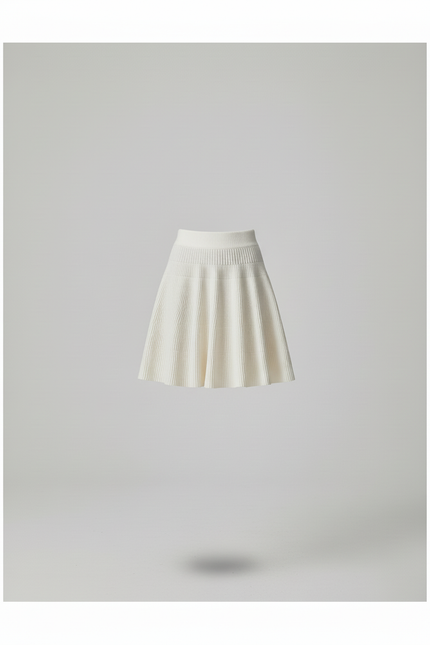 Jupe Patineuse Blanche Taille Haute