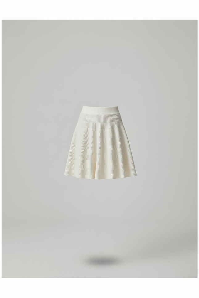 Jupe Patineuse Blanche Taille Haute